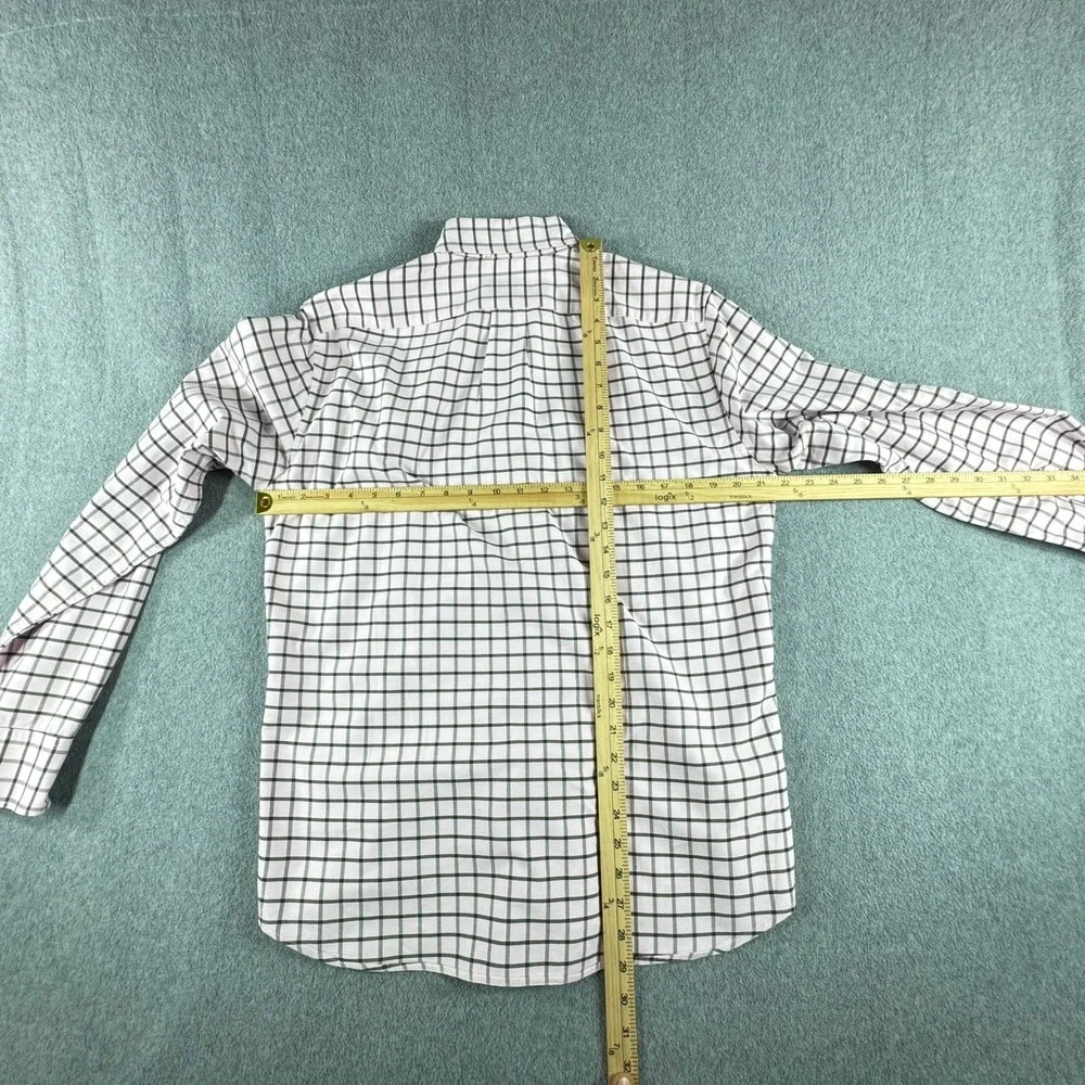 J.Crew Flex Oxford Shirt Slim Fit Mens M Pink Black Windowpane Button Down‎